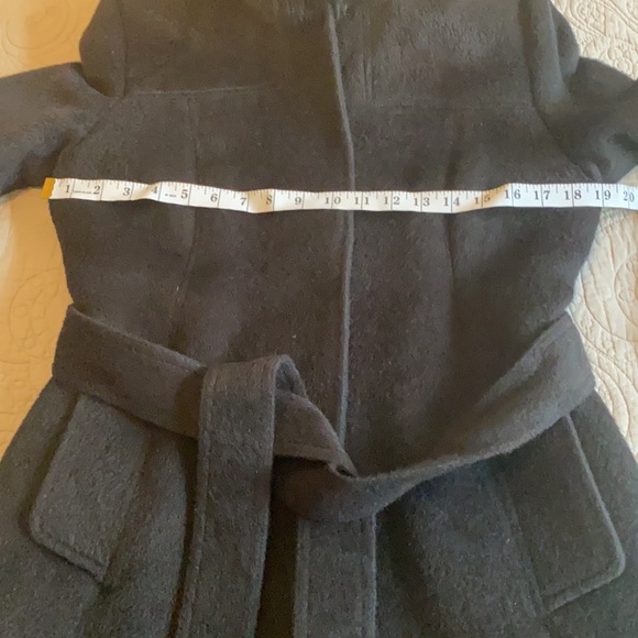 SENTALER BLACK ALPACA WOOL 3/4 CAR COAT - Picture 14 of 16